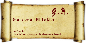 Gerstner Miletta névjegykártya